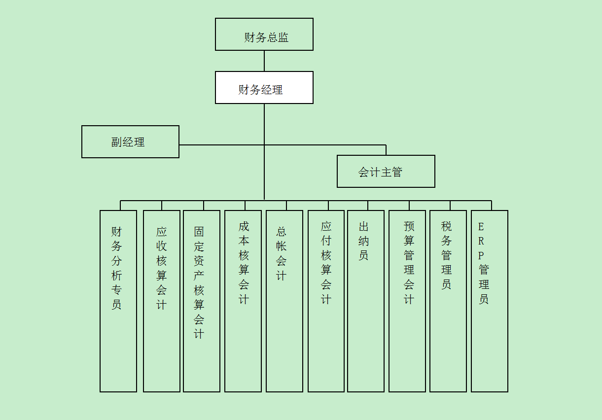 公司的财务部组织结构图